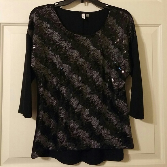 Fesitive Black Sparkling Top - Picture 1 of 5